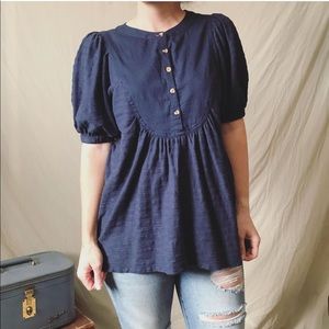 Anthropologie Bubble Sleeve Blouse